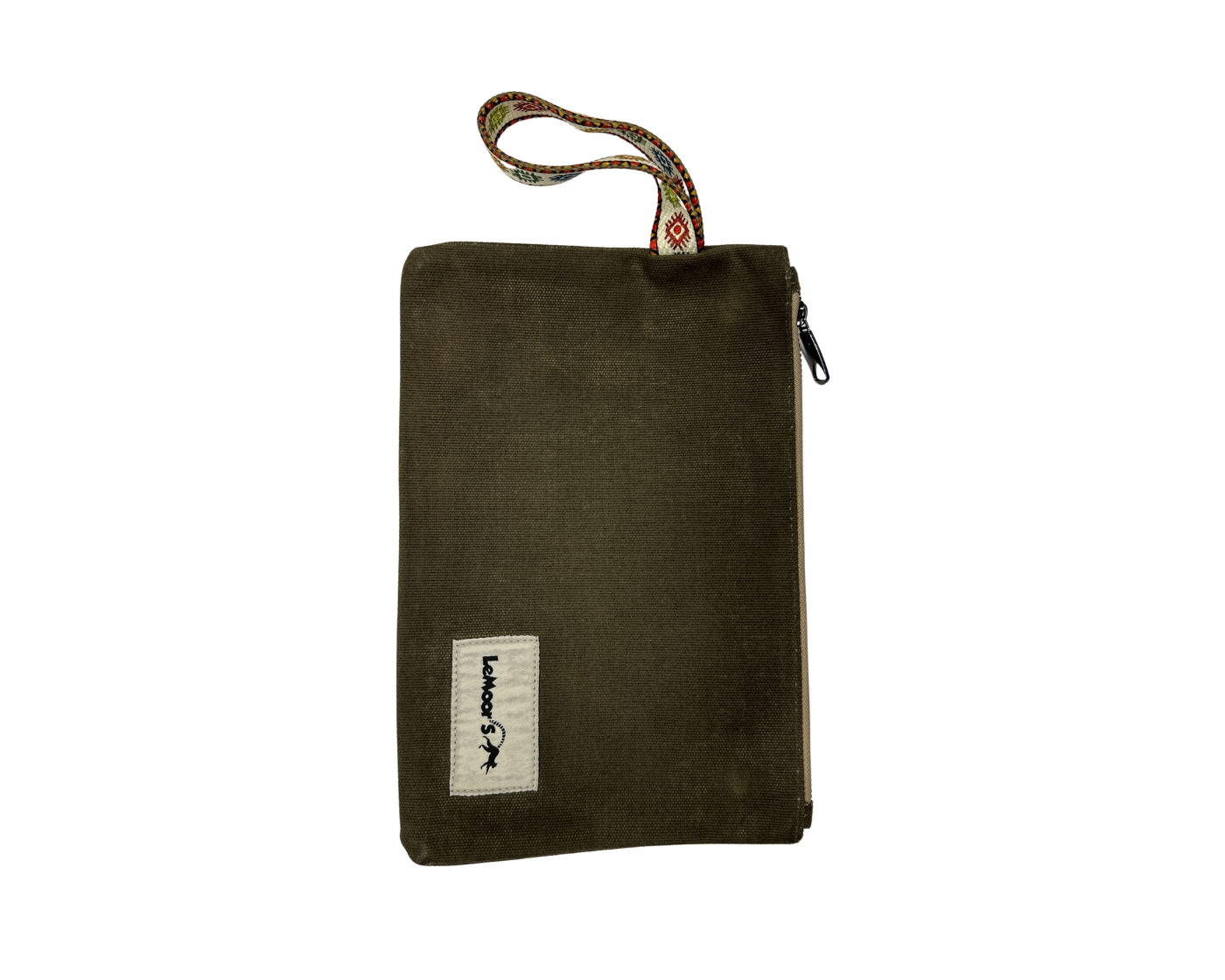 Lemoors Hibiscus Waxed Canvas Tote Bag Khaki