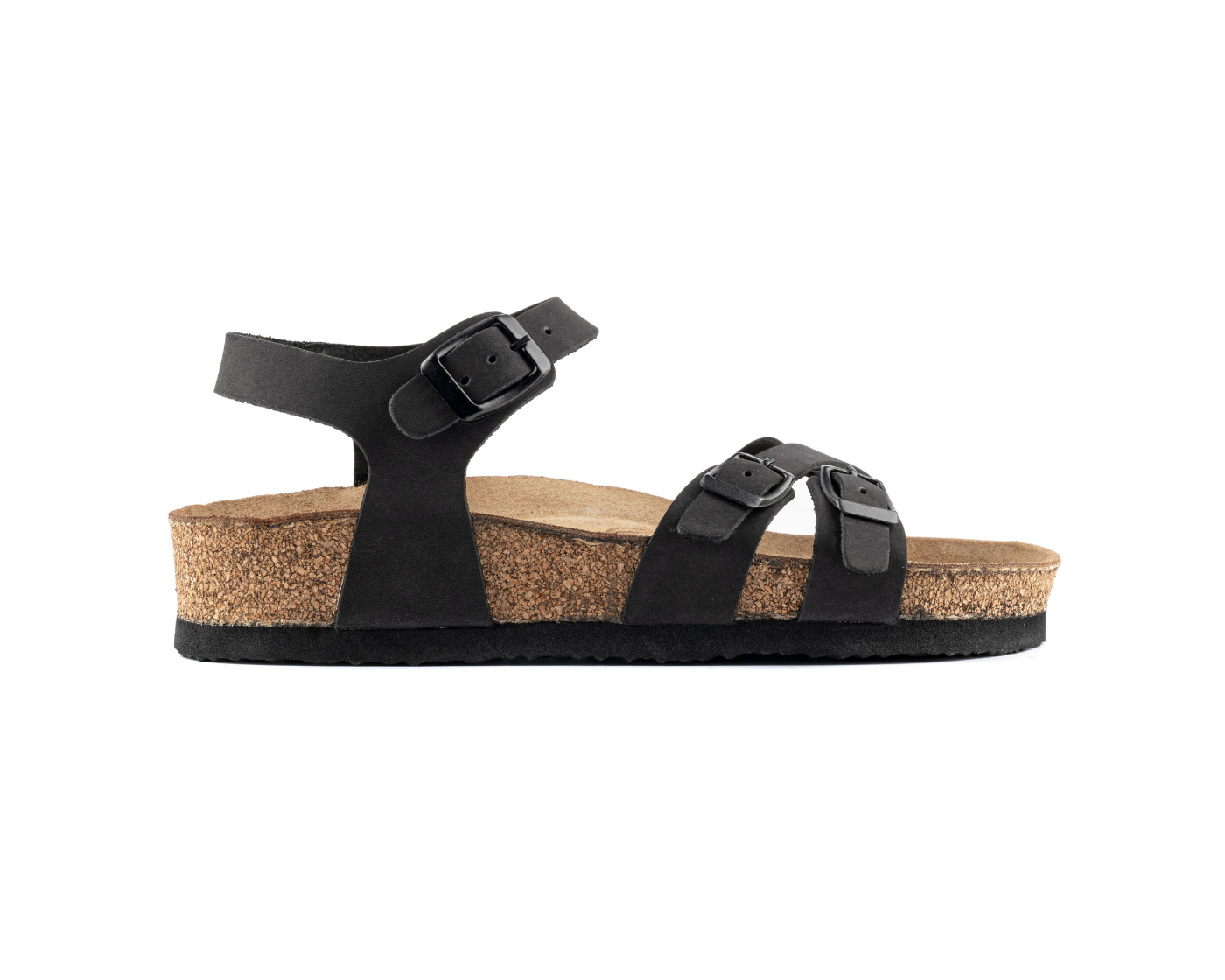 Adonis- Natural Cork- Nubuck Leather- Black