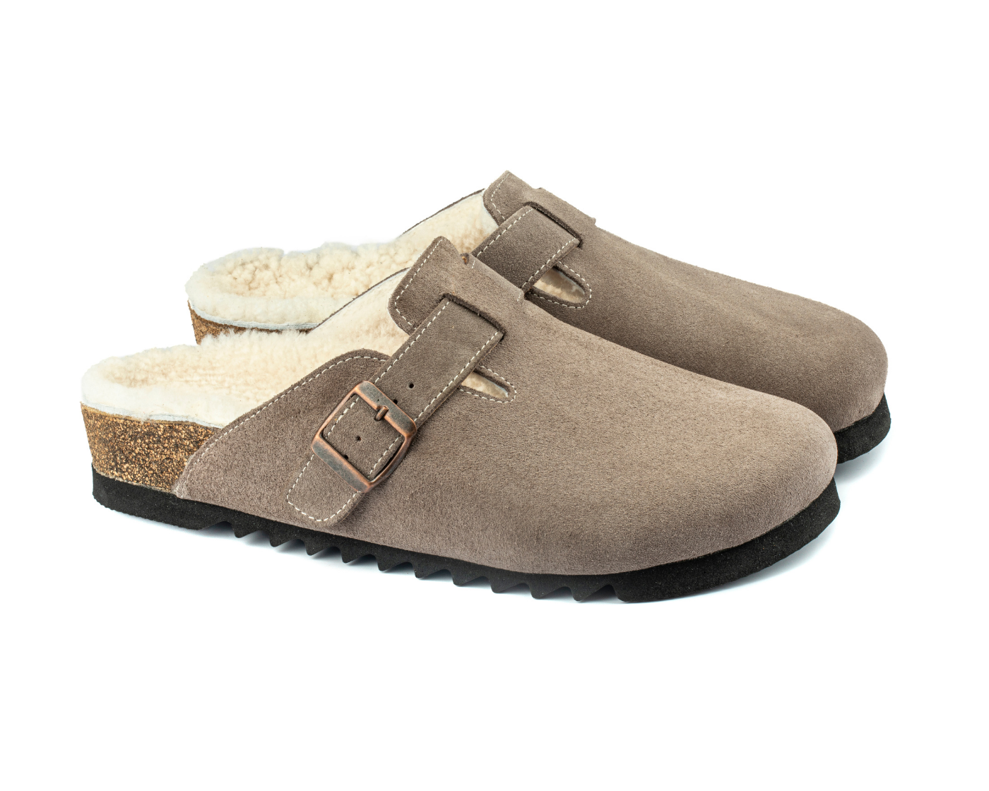 Costa Shearling- Natural Cork/ Suede Leather- Mink