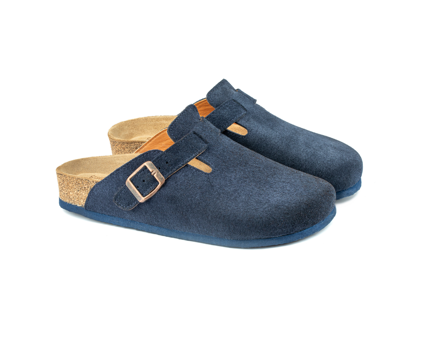 Susana- Natural Cork- Suede Leather- Navy Blue