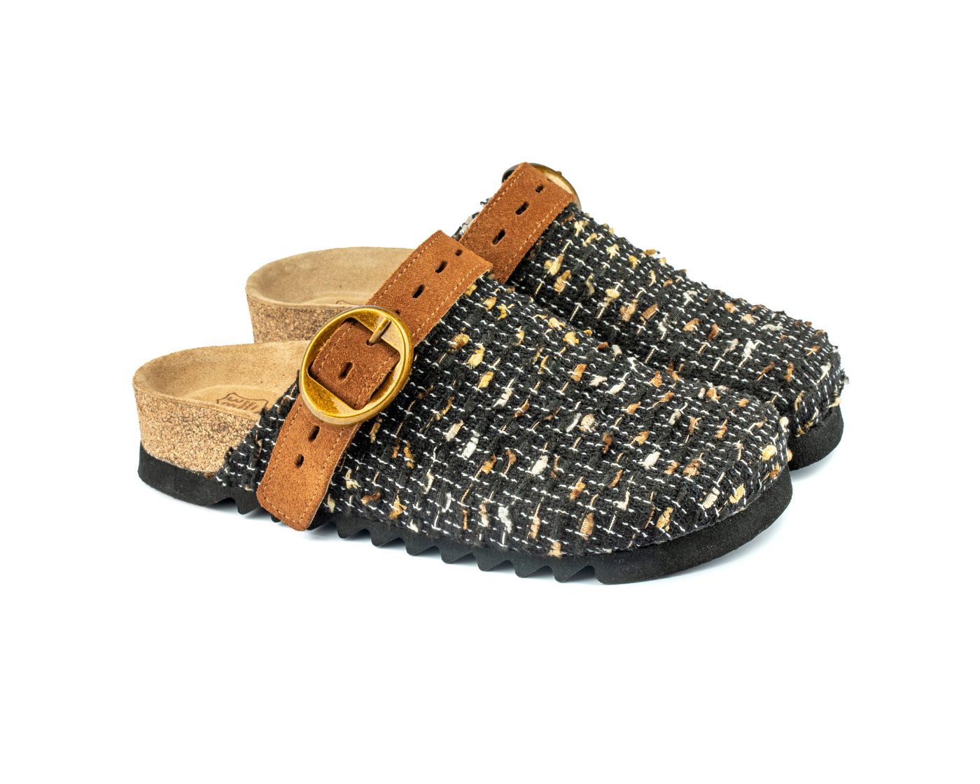 Mary Jane Natural Cork Textile Black