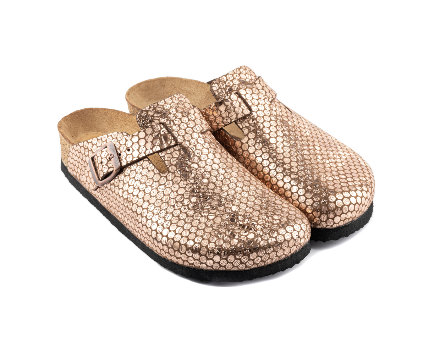 Susana- Natural Cork- Printed Leather- Bronze