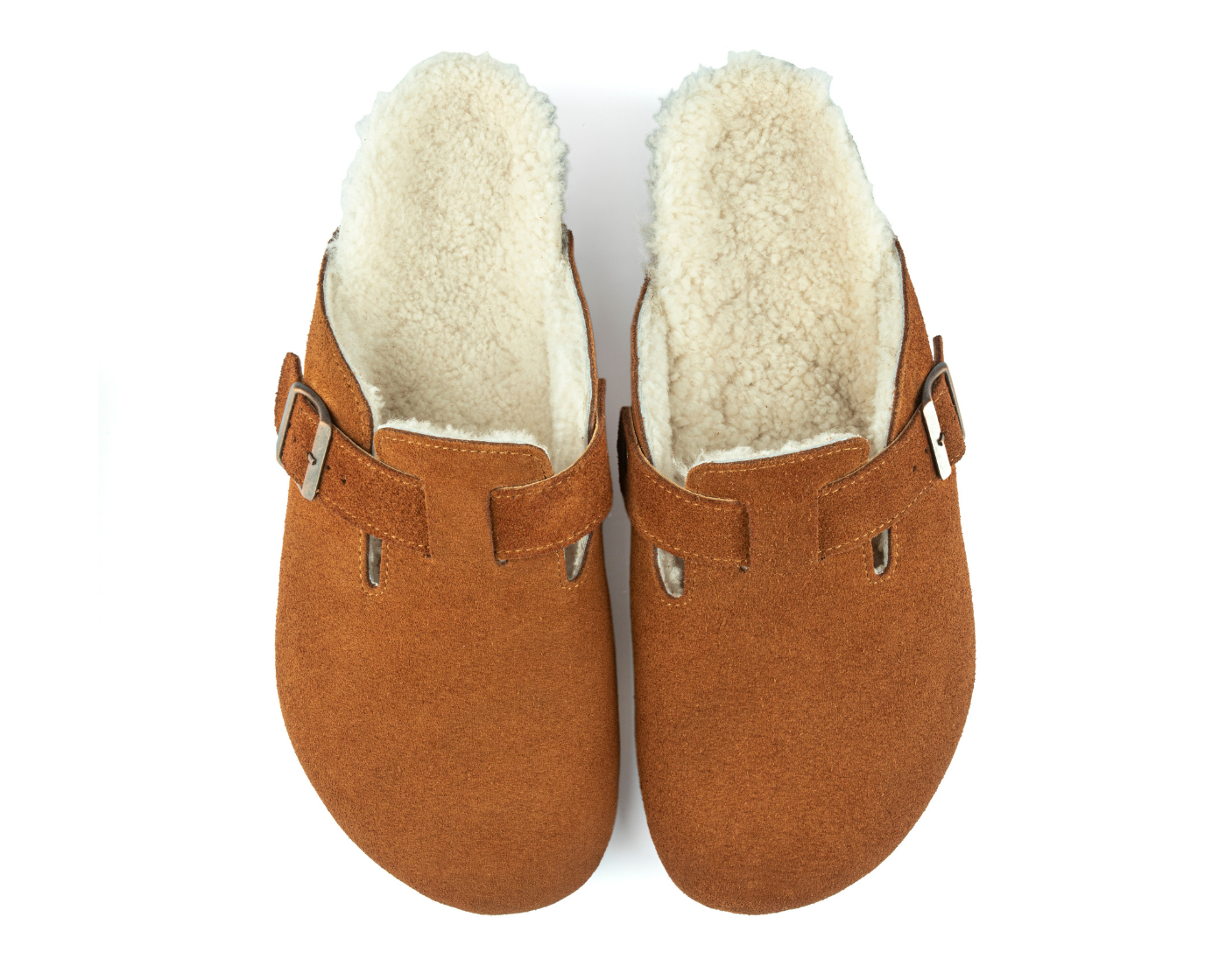 Costa Shearling-Natural Cork/ Suede Leather- Cinnamon Powder