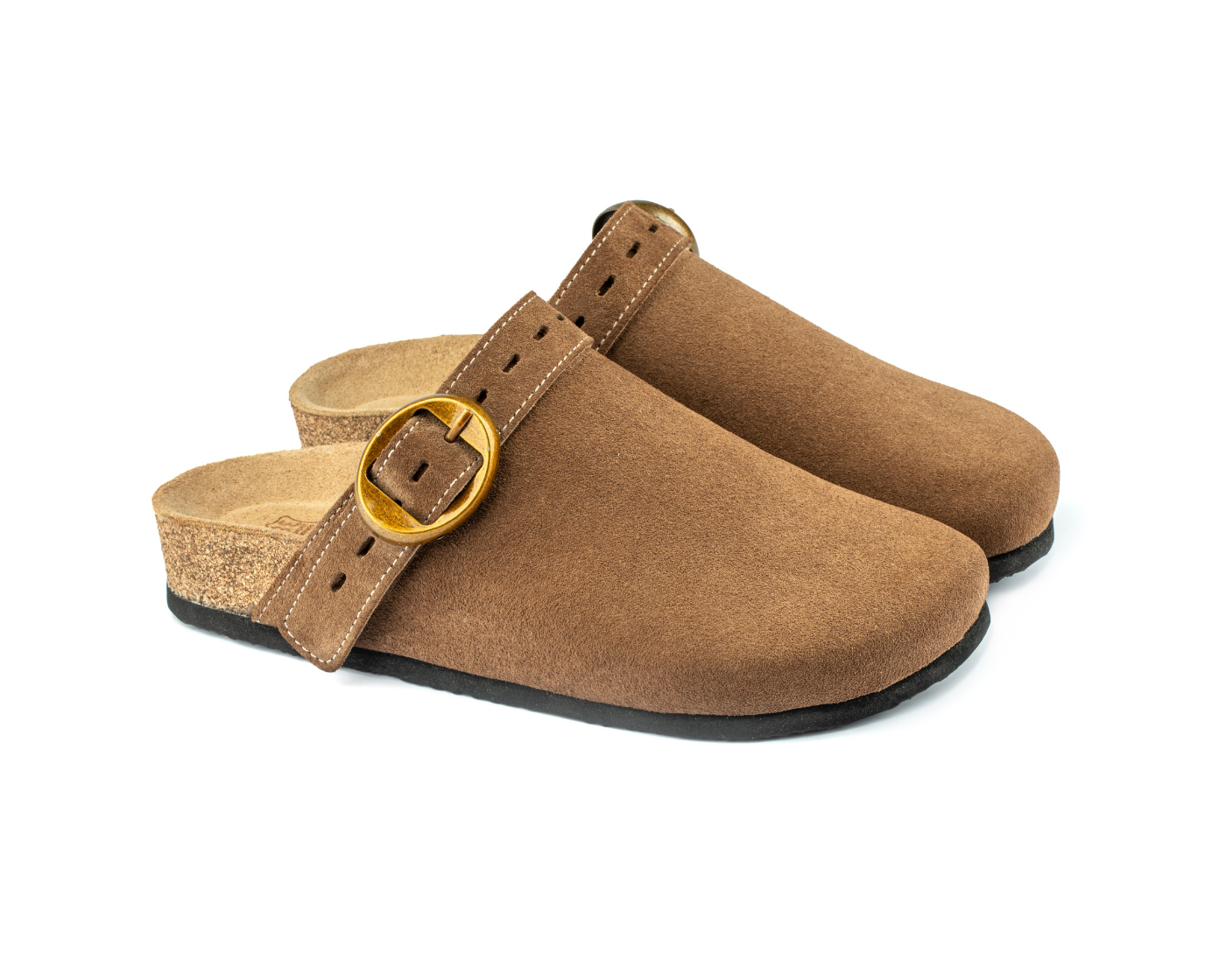 Mary Jane- Natural Cork- Suede Leather-Brown