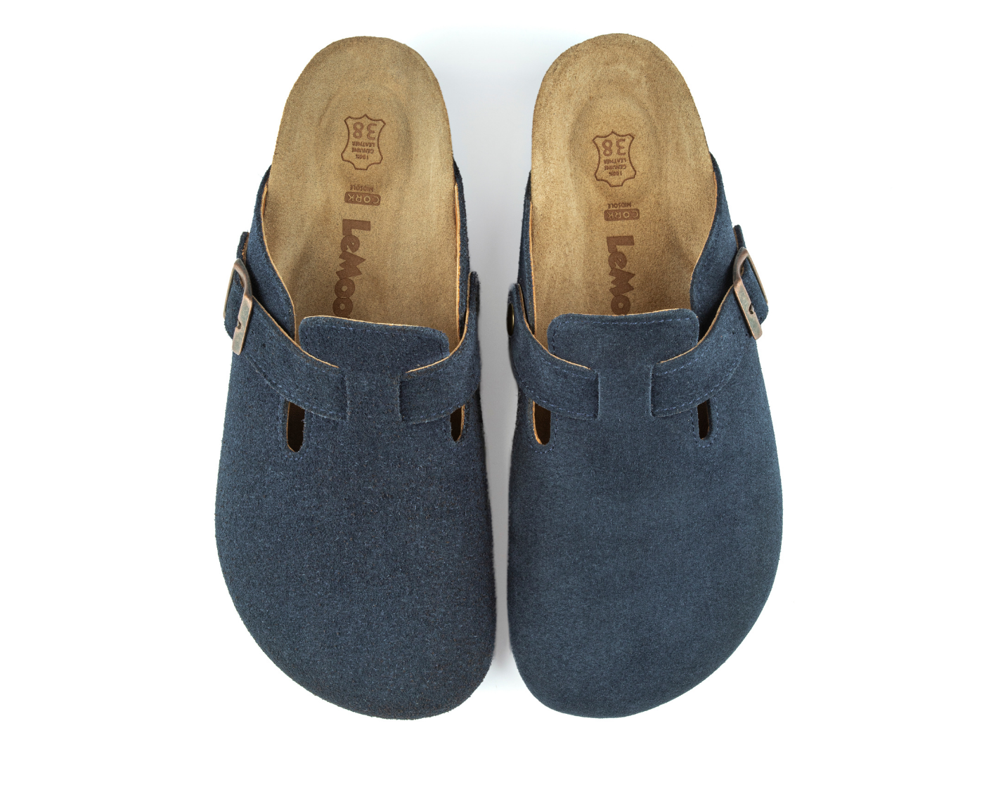 Susana- Natural Cork- Suede Leather- Navy Blue