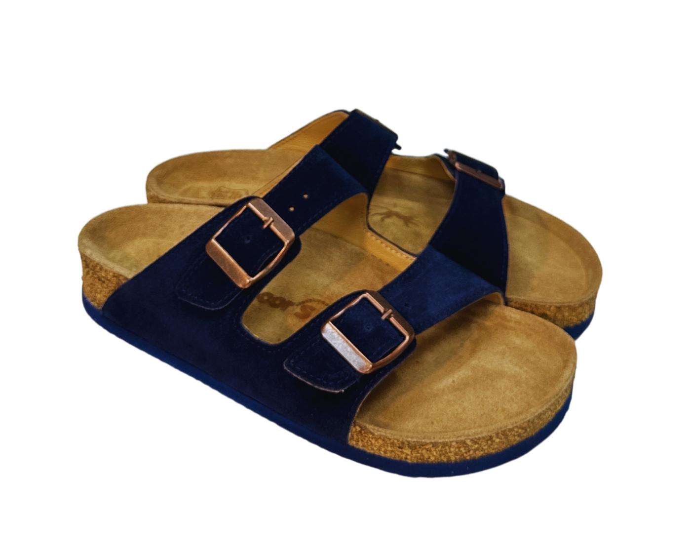 Maria Natural Cork Suede Leather NavyBlue