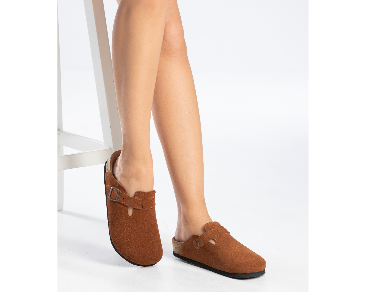 Susana- Natural Cork- Suede Leather- Cinnamon Powder