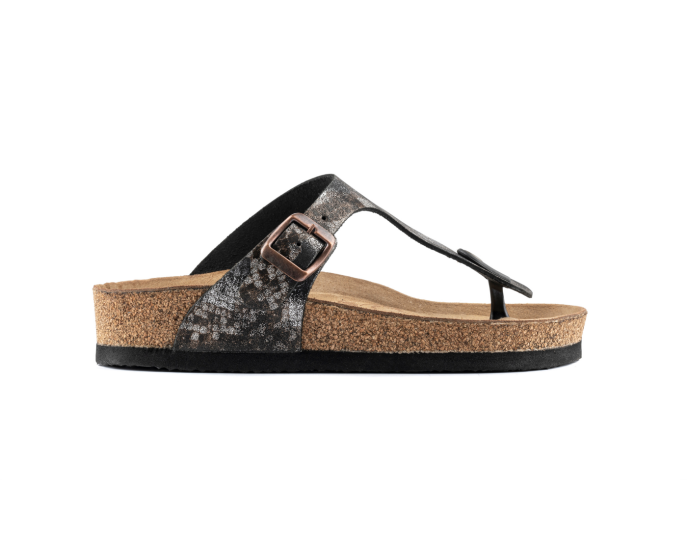 Juliana- Natural Cork/ Printed Leather- Golden Snake