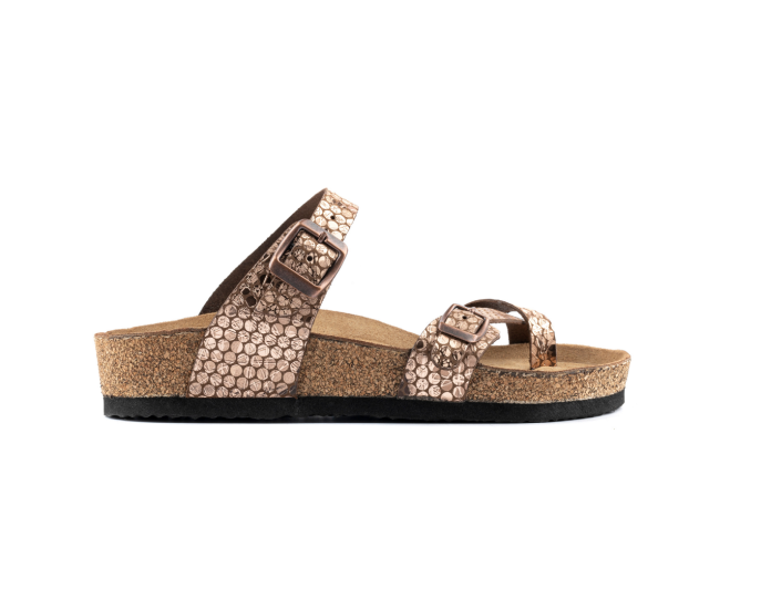 Adriana-Natural Cork- Printed Leather- Bronze