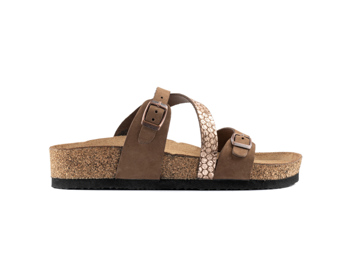 Polly- Printed Leather- Nubuck Sand Bronze