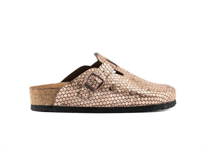 Susana- Natural Cork- Printed Leather- Bronze